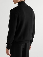 Agnona - Leather-Trimmed Cashmere Half-Zip Sweater - Black