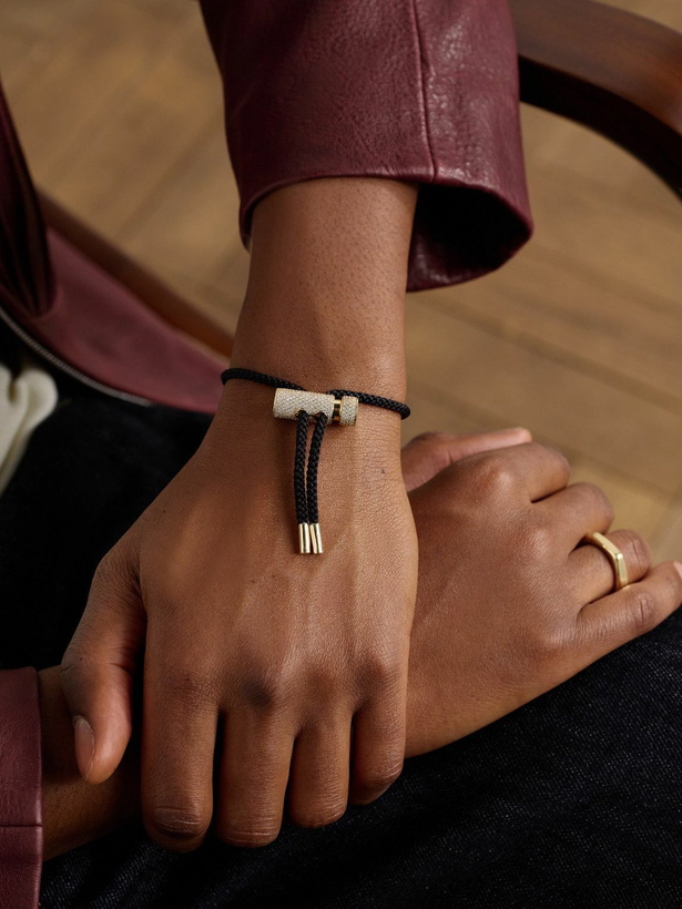 Photo: Ouie - Toggle 14-Karat Gold, Silk Cord and Diamond Necklace and Bracelet