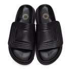 Dries Van Noten Black Quilted Leather Slides