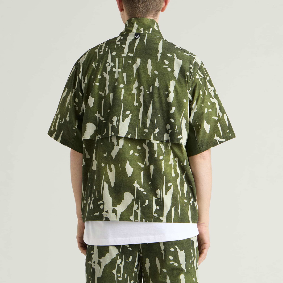 Malbon Men's Pine Inkwash Windshirt in Olive Inkwash