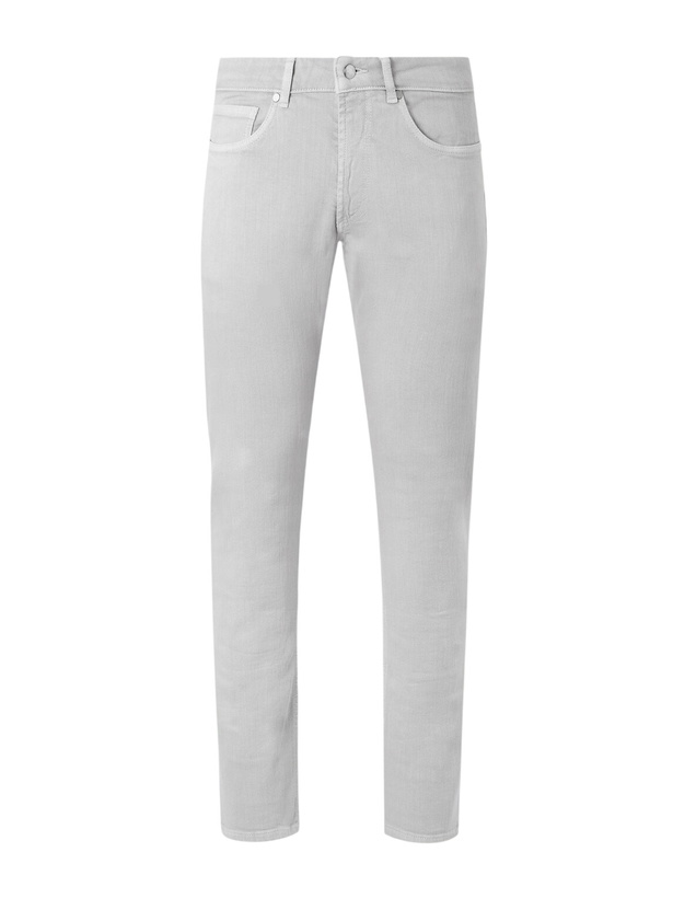 Photo: Peter Millar - Fairfield Straight-Leg Garment-Dyed Jeans - Gray