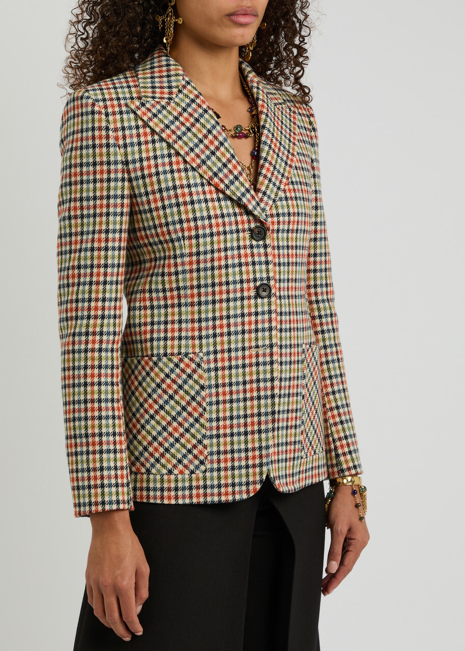 Chloe Checked Wool-blend Blazer Multicoloured 1 Chloe Chloe Checked Wool-blend Blazer Multicoloured 1 Chloe