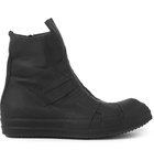 Rick Owens - Ramones Coated-Leather High-Top Sneakers - Black