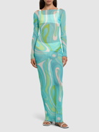 PUCCI Printed Mesh Long Dress