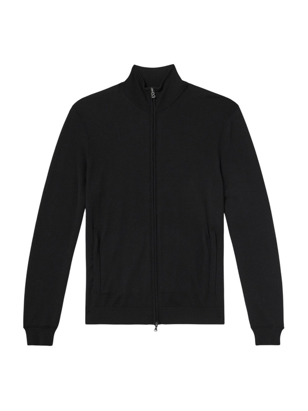Photo: BOGNER - Oscar Virgin Wool Zip-Up Cardigan - Black