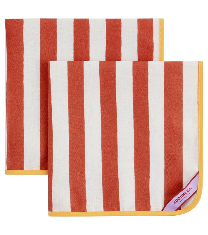 Photo: La DoubleJ Riviera Mattone set of 2 linen napkins