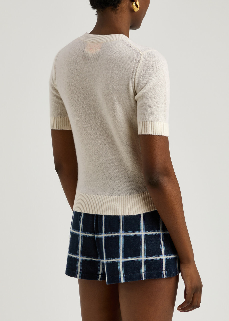 Guest In Residence Knitted Cashmere T-shirt Cream