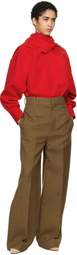Carven Brown Double Worsted Wool Trousers
