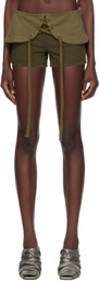 Raga Malak Khaki Lace-Up Shorts