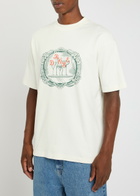 DRÔLE DE Monsieur Le Tshirt Plateau Printed Cotton T-shirt Off White