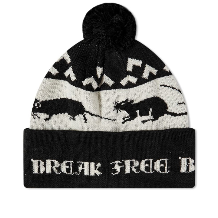 Photo: Last Resort AB Women's Last Resort Rat Race Pom-Pom Fold Beanie in Black
