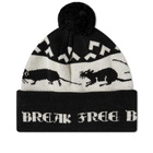 Last Resort AB Women's Last Resort Rat Race Pom-Pom Fold Beanie in Black