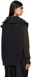 Burberry Gray Cashmere Zip Cape Vest