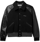 ACNE STUDIOS - Omber Cropped Padded Wool-Blend and Leather Bomber Jacket - Black