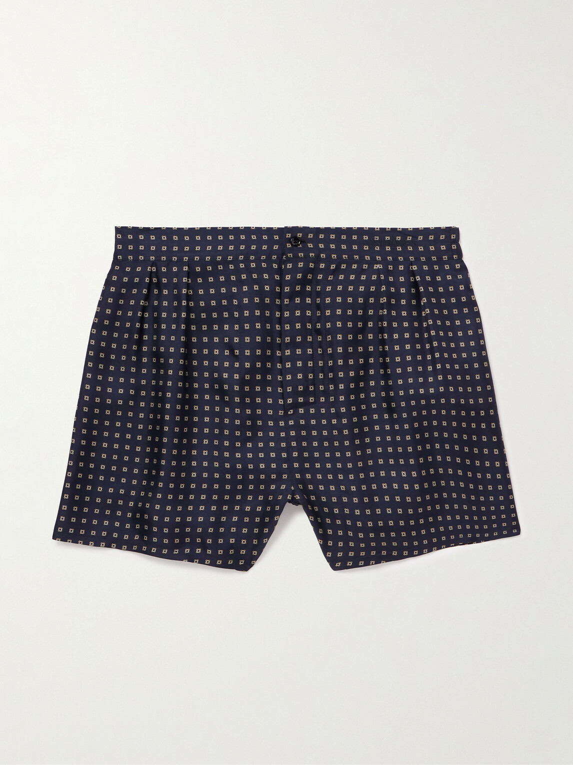 SAINT LAURENT - Straight-Leg Printed Silk-Twill Shorts - Blue