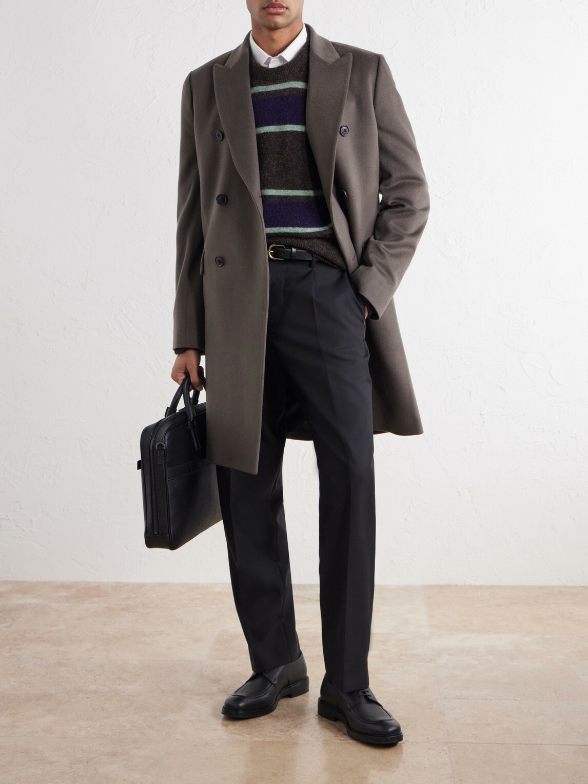 Paul Smith - Double-Breasted Wool and Cashmere-Blend Coat - Gray