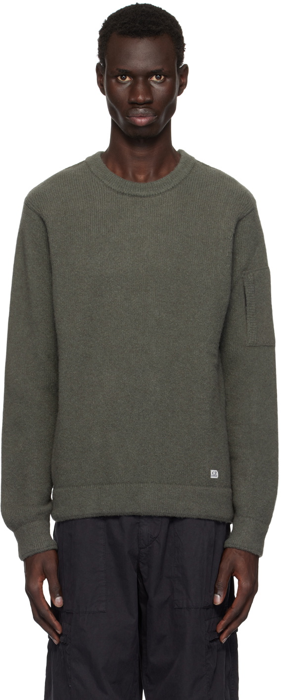 Cp company sweatshirt khaki best sale