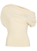 Reformation Iris Off-the-shoulder Knit top Beige