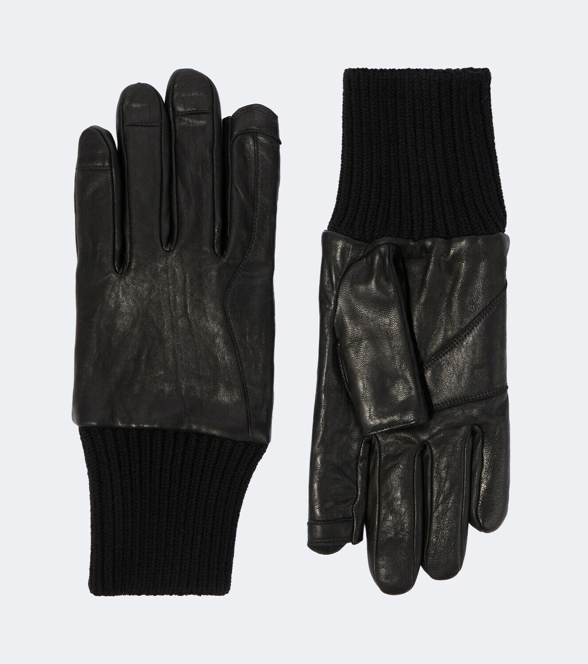 Rick Owens Ribbed-knit leather gloves