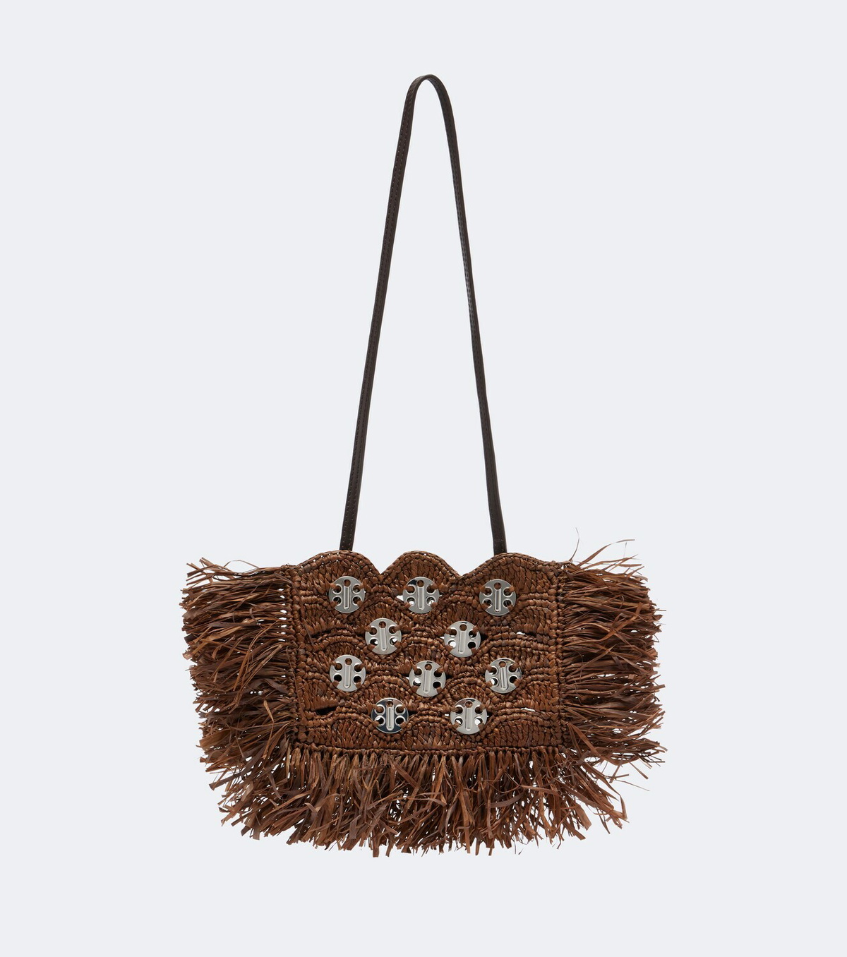 Rabanne Embellished raffia shoulder bag
