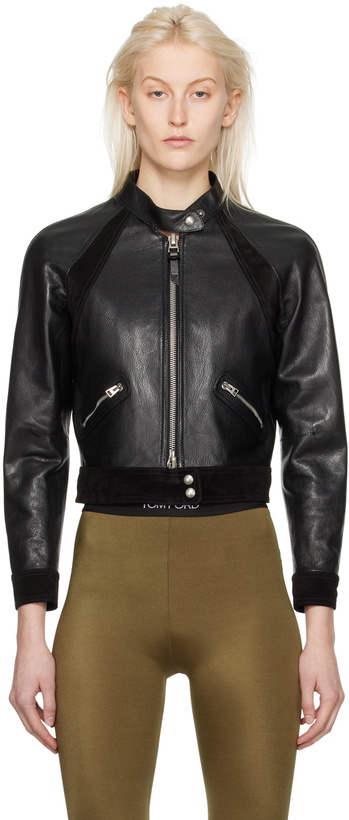 Photo: TOM FORD Black Cropped Leather Jacket