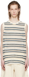 AFTER PRAY Beige Stripes Tank Top