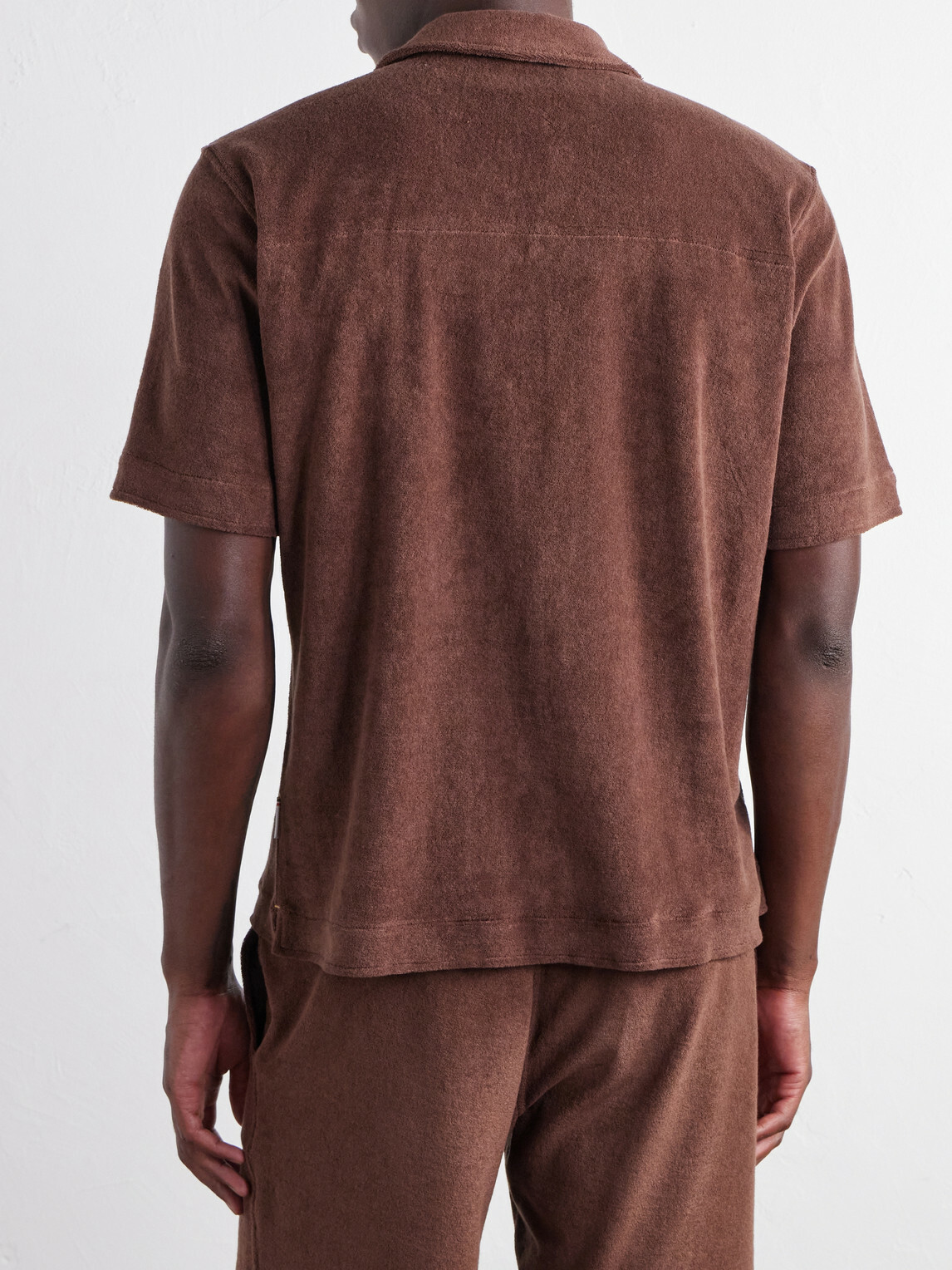 Orlebar Brown - Hawkin Solid Cotton Organic Terry Shirt - Brown