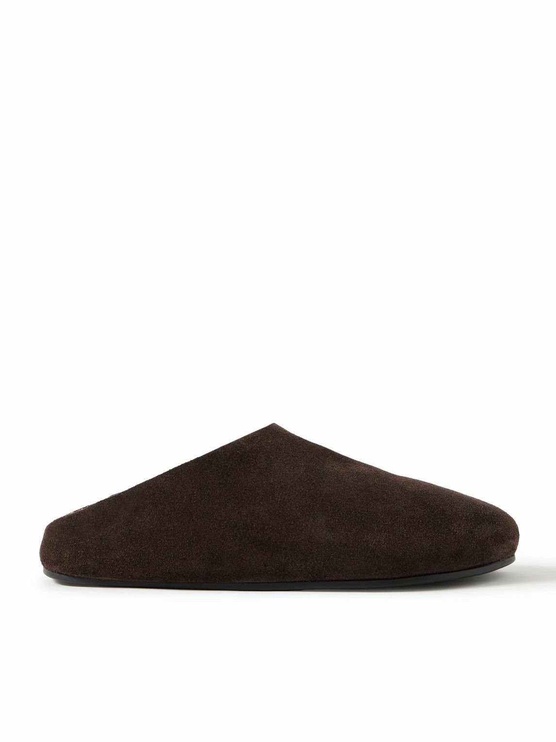 The Row - Hudson Shearling-Lined Suede Clogs - Brown