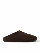 The Row - Hudson Shearling-Lined Suede Clogs - Brown