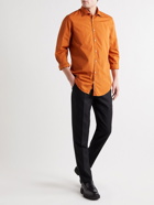 Massimo Alba - Genova Striped Cotton-Poplin Shirt - Orange