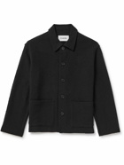 FRAME - Open-Knit Cotton-Blend Blouson Jacket - Black
