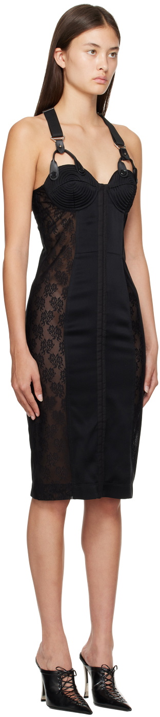 Moschino Black Floral Midi Dress Moschino