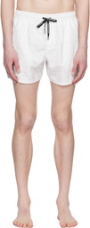 Balmain White Printed Swim Shorts