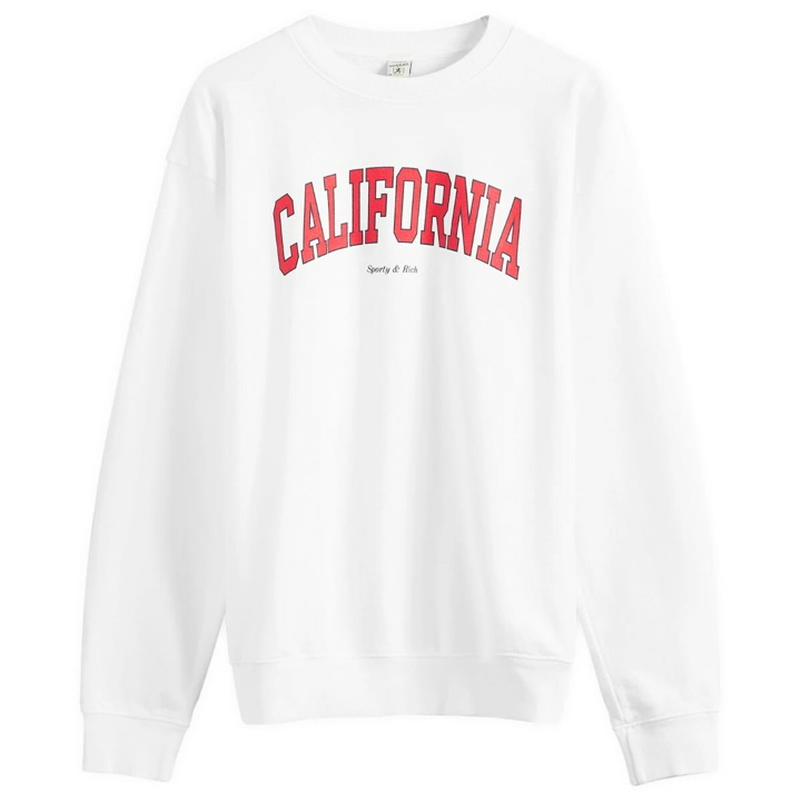Photo: Sporty & Rich Men's California Sweatshirt in White/Bright Red/Navy
