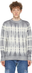 The Elder Statesman Grey Tie-Dye Wire Simple Sweater