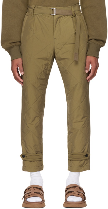 Photo: sacai Khaki Quilted Trousers