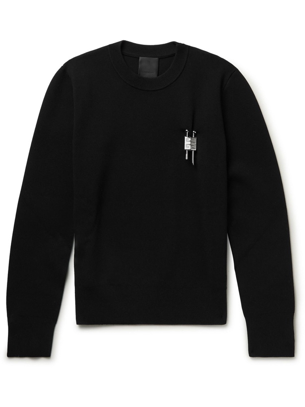 Photo: GIVENCHY - Logo-Embellished Stretch-Knit Sweater - Black