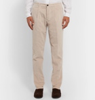 Altea - Tapered Cotton-Blend Corduroy Drawstring Trousers - Beige