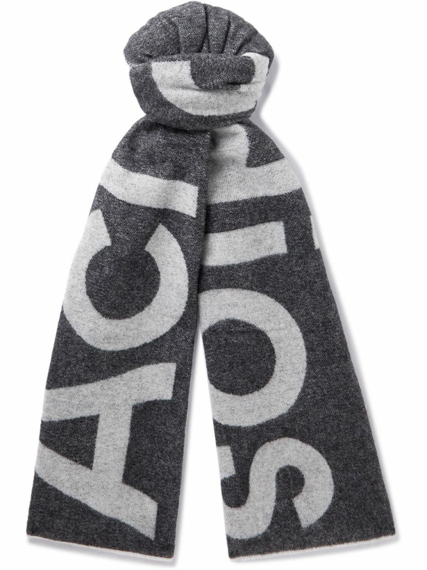 Photo: Acne Studios - Reversible Two-Tone Intarsia Wool-Blend Scarf