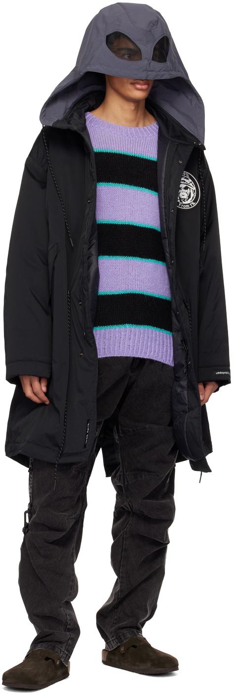 99%IS- Purple & Black 'N' Stripe Sweater