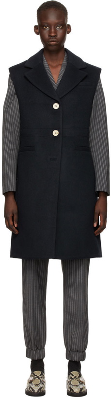 Photo: GANNI Navy Wool Oversized Vest