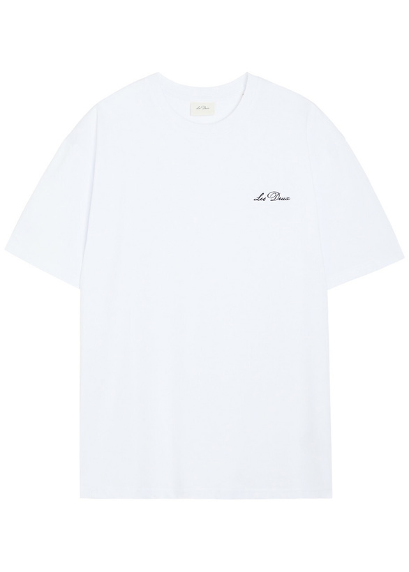 Photo: Les Deux Logo-embroidered Cotton T-shirt White