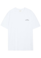 Les Deux Logo-embroidered Cotton T-shirt White