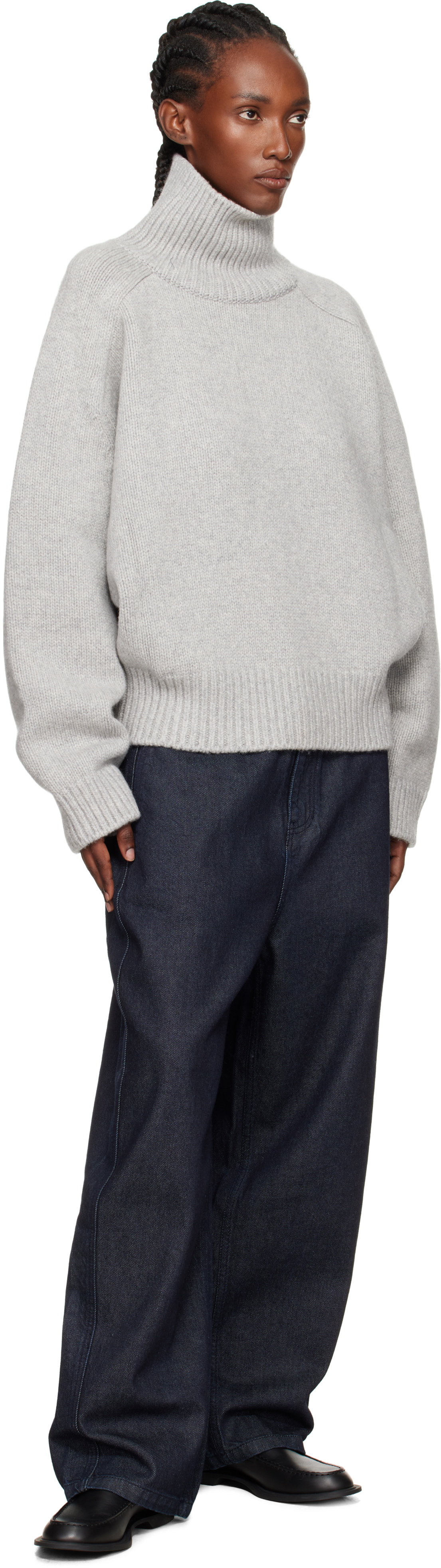 LE17SEPTEMBRE Navy Side Seam Wide Jeans