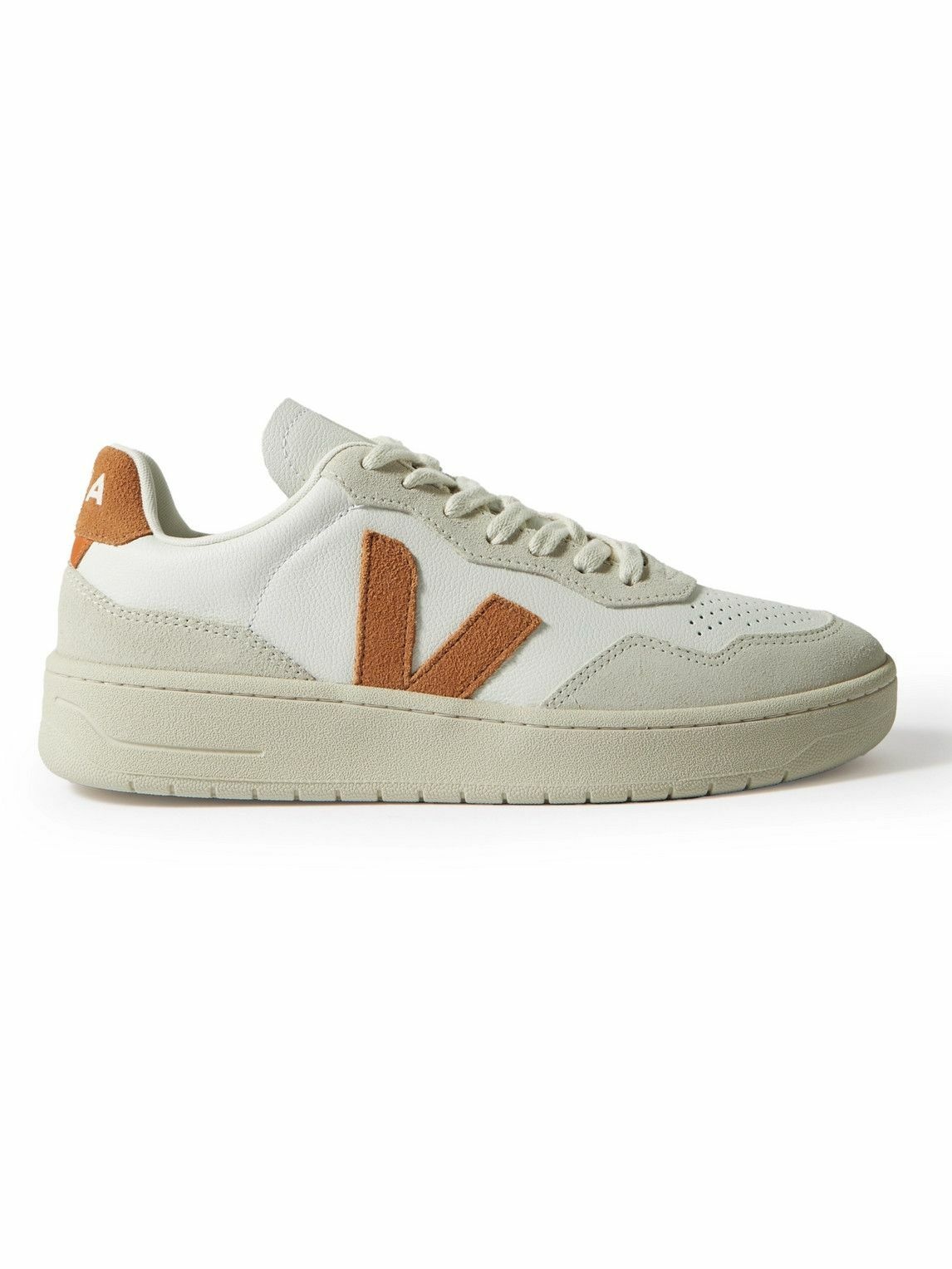Photo: Veja - V-90 Suede and Leather Sneakers - White