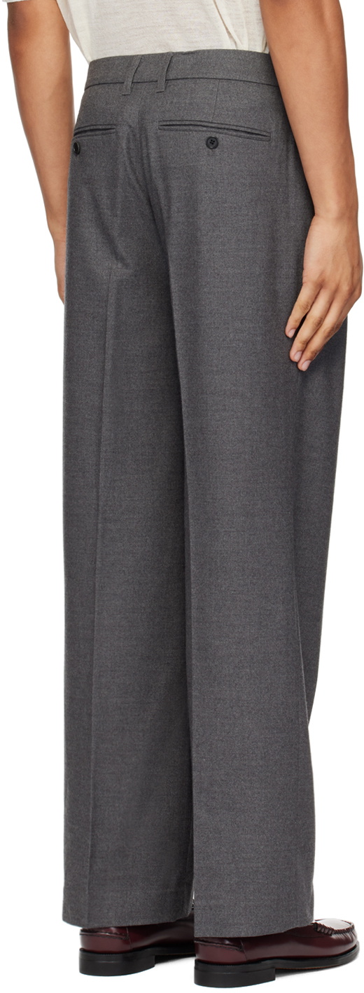 Dunst Gray Double Pleated Wide Trousers