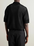 Mr P. - Crochet-Knit Cotton Shirt - Black