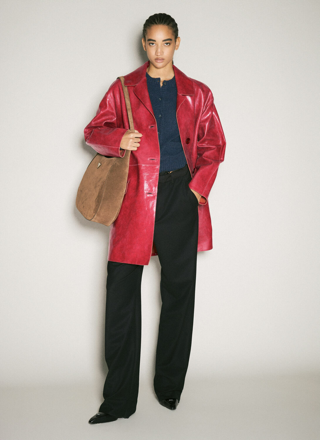 Prada Crackle Suede Coat