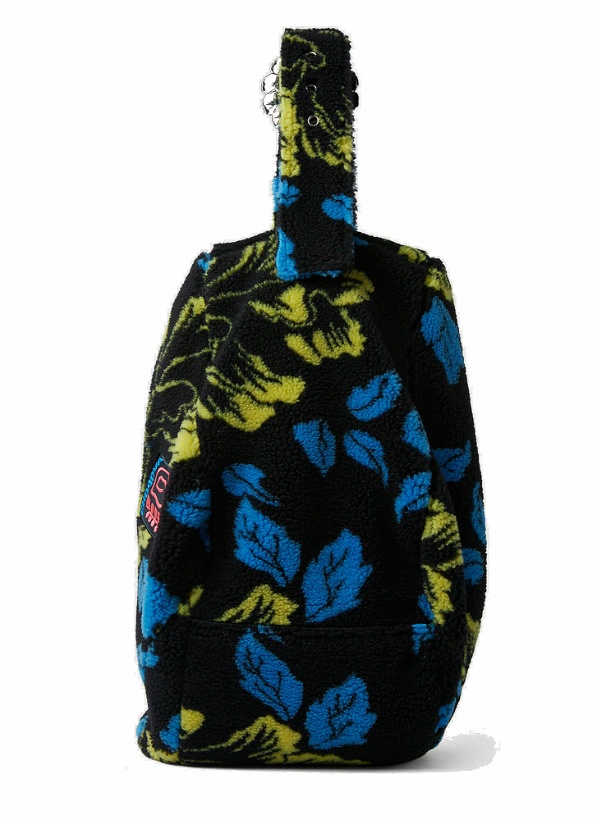 Photo: Floral Fleece Shoulder Bag in Black