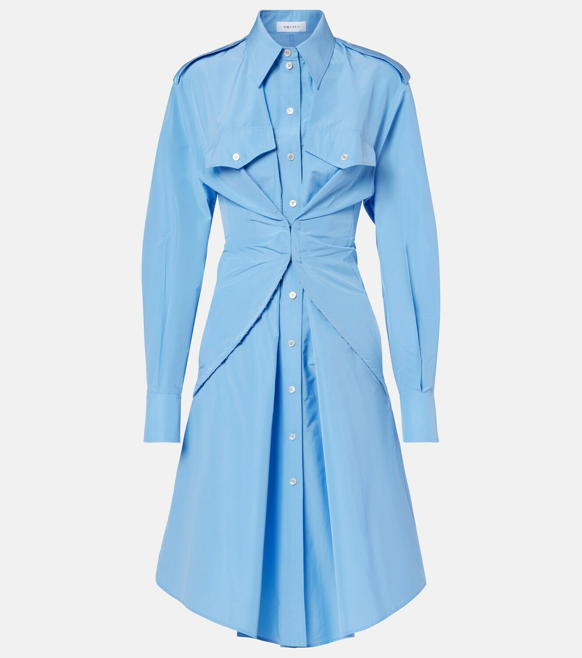 McQueen Cotton-blend taffeta shirt dress